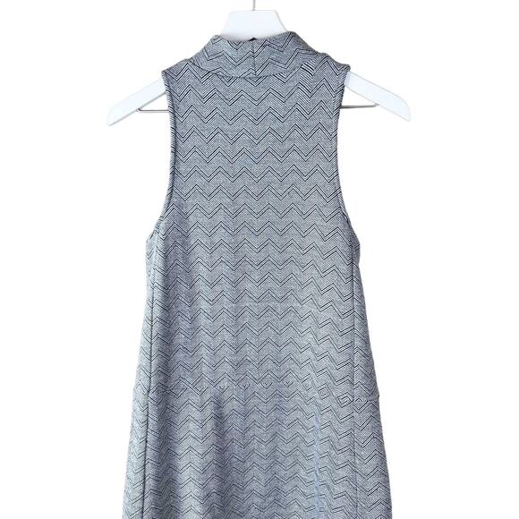 Free People Black and White High Neck Sleeveless Halter Chevron Dress Small - Picture 6 of 7